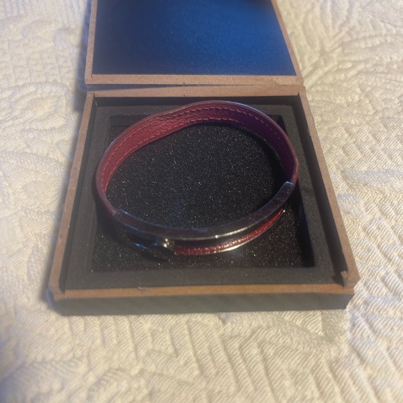 Elegant Silver and Red Bracelet